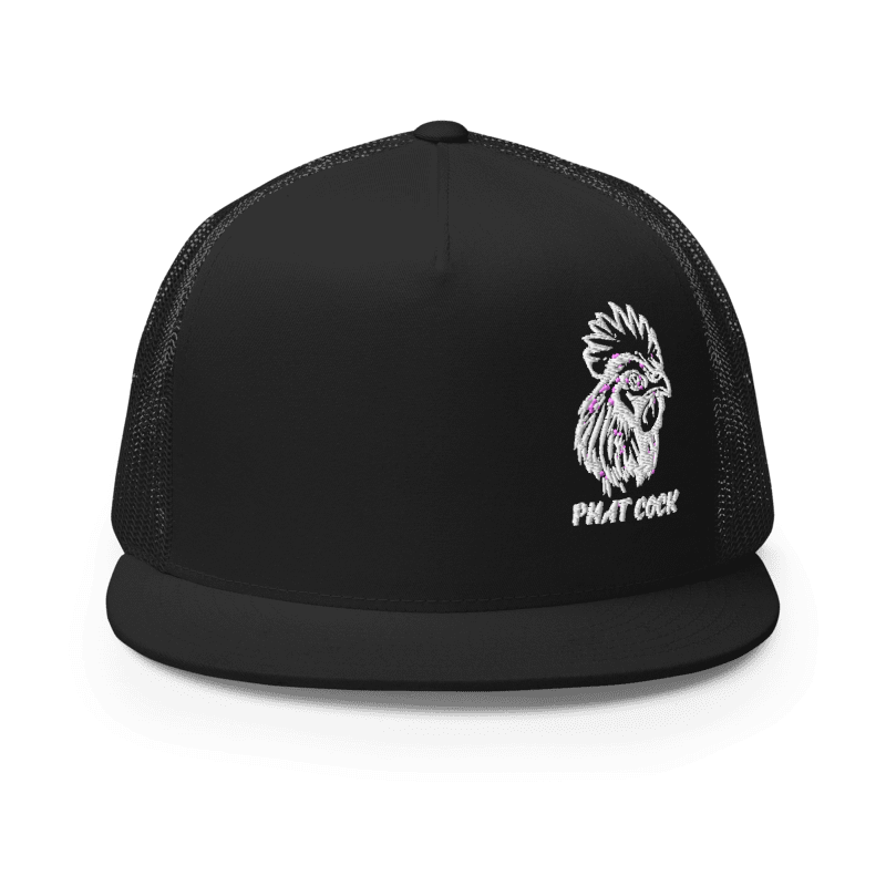 5 Panel Twill White Phat Cock Hat