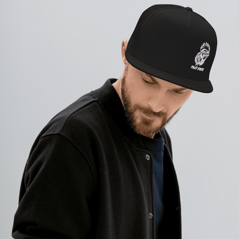 5 Panel Twill White Phat Cock Hat